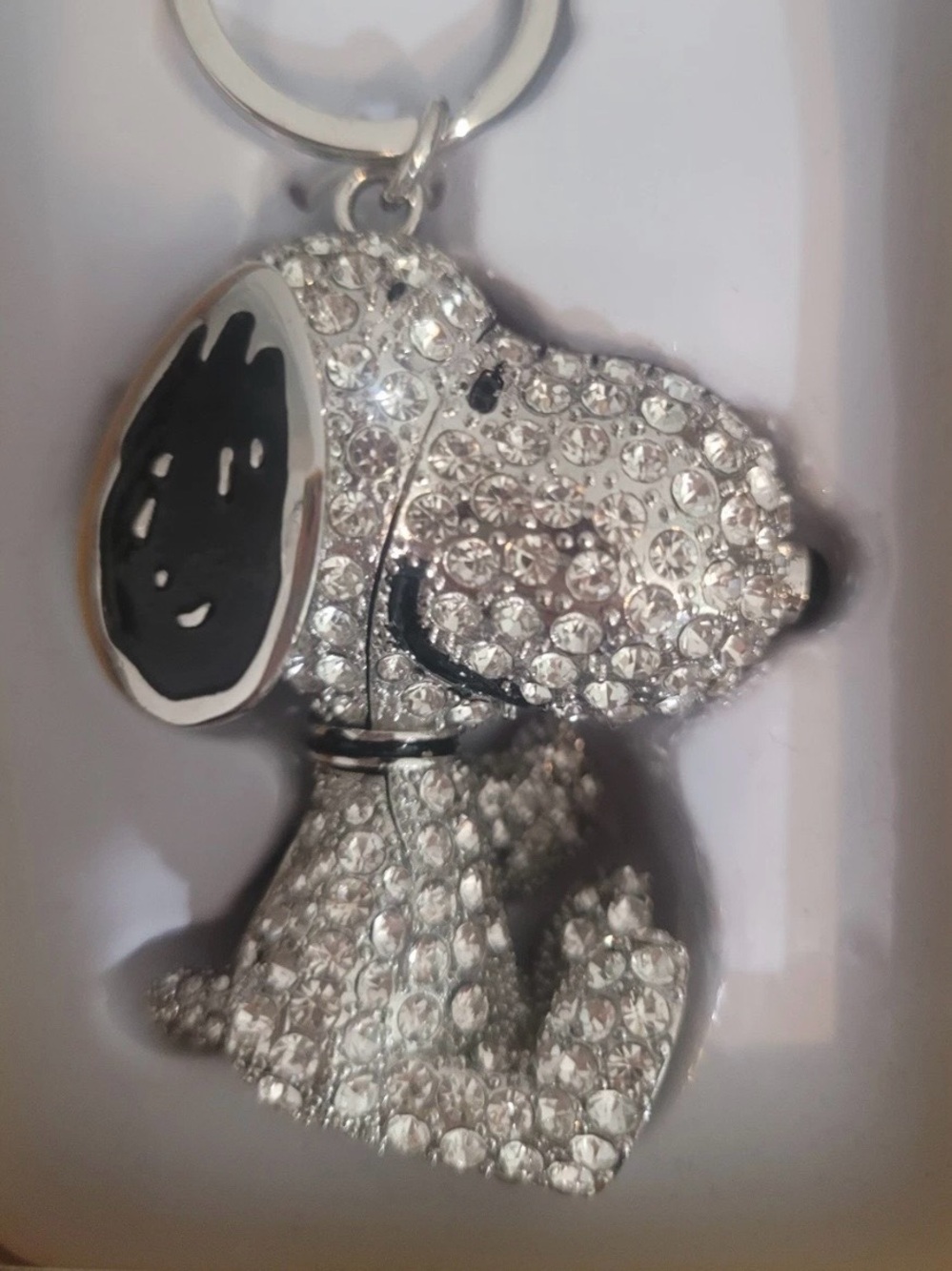 Peanuts Snoopy Rhinestone Clip-On Bag Charm - Silver - Picture 3 of 15